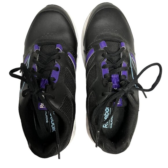 Reebok Womens Athletic Sneakers Black & Purple Size 7.5 Mesh & Leather Uppers - Picture 7 of 7